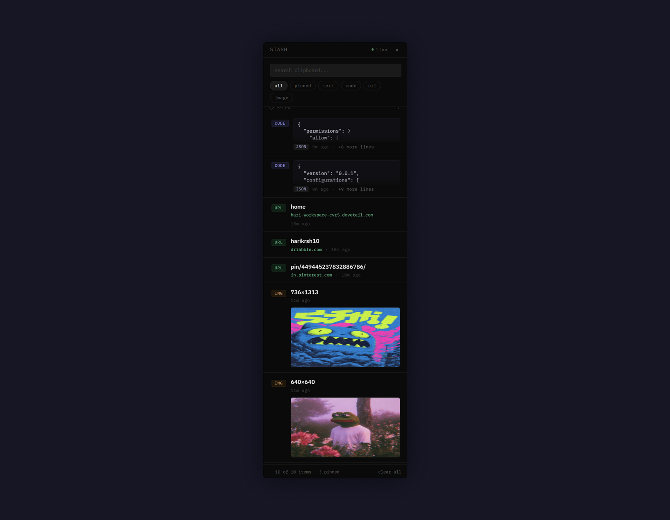 Stash — clipboard history manager